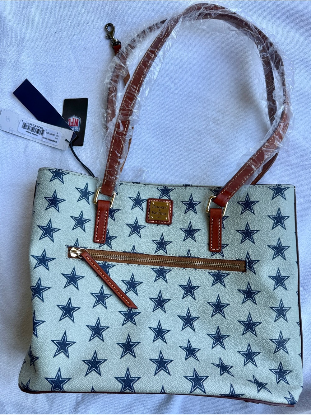 Dooney & Bourke Dallas Cowboys Sporty Monogram Large Zip Tote Bag